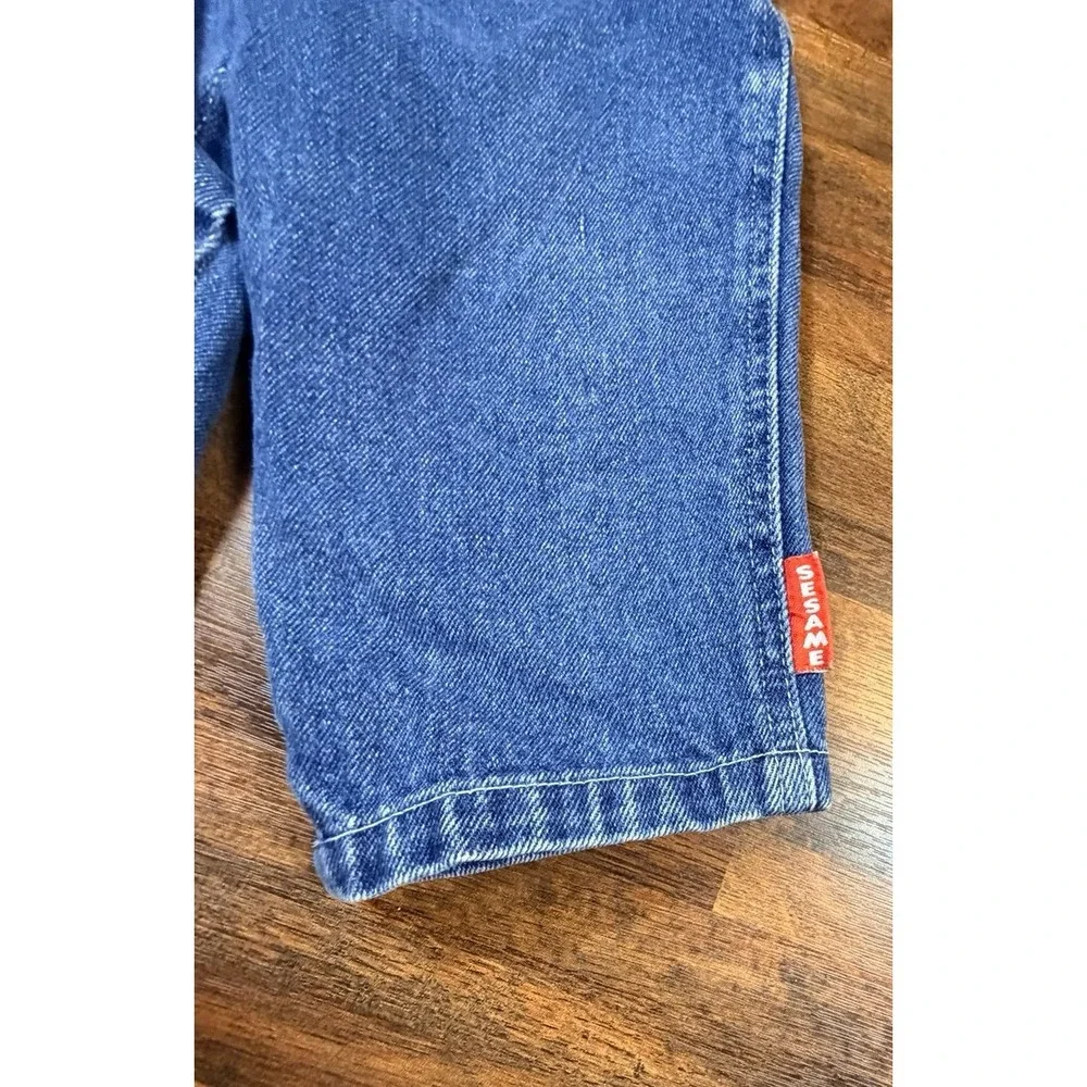 Rare vintage Sesame Street carpenter overalls size 18 months.  Football themed